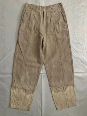 1980s CDGH Linen Trousers with Bleach Dyed Hems - Size S
