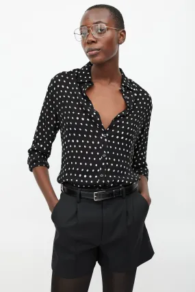 Black & White Sheer Polka Dot Blouse