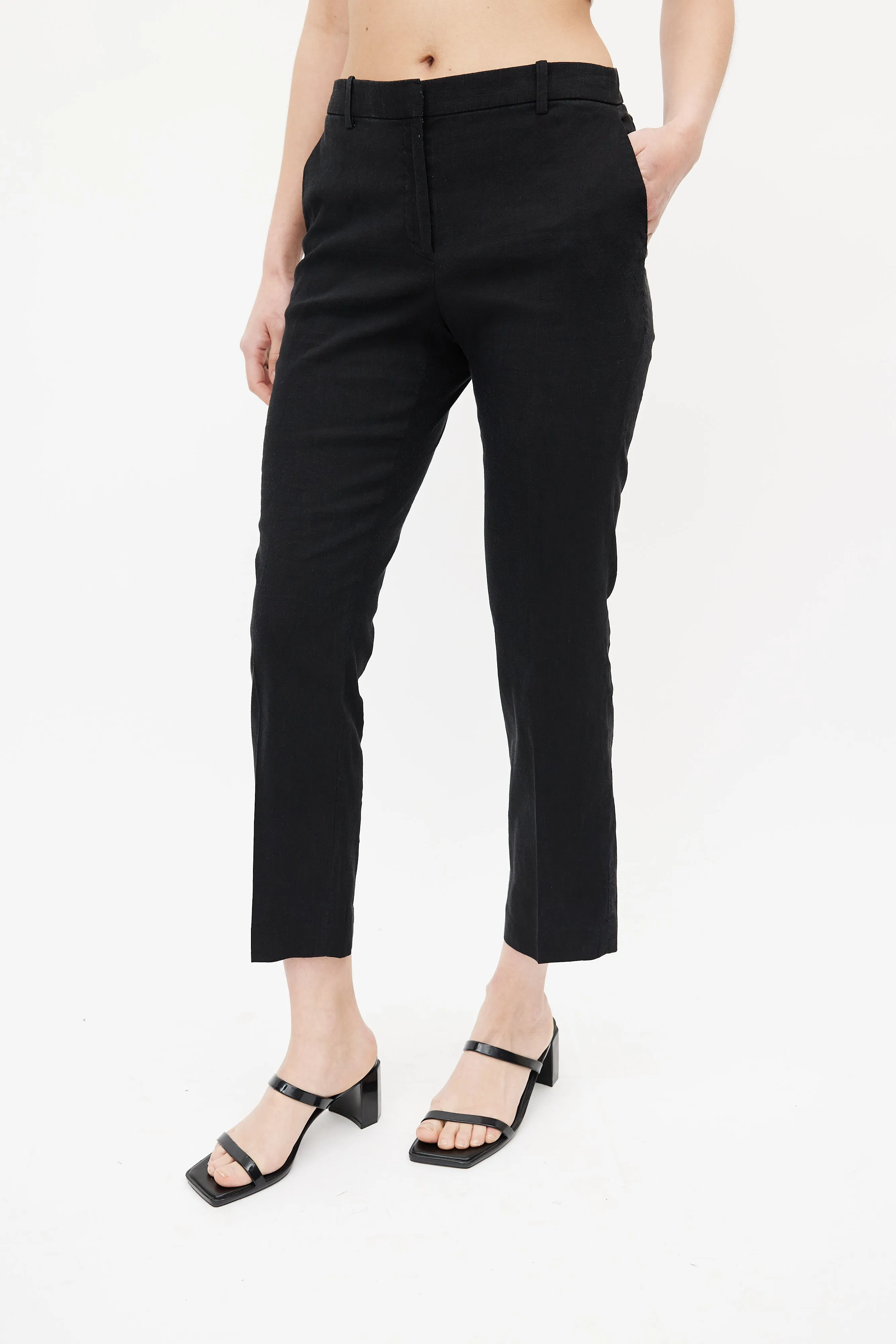Black Linen Blazer & Pant Suit
