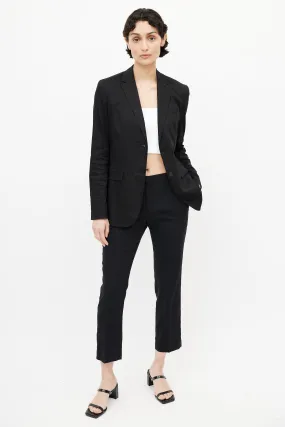 Black Linen Blazer & Pant Suit