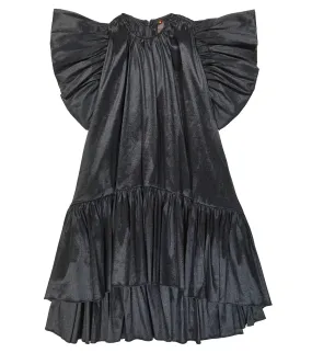 Caroline Bosmans Taffeta Ruffle Dress, Black