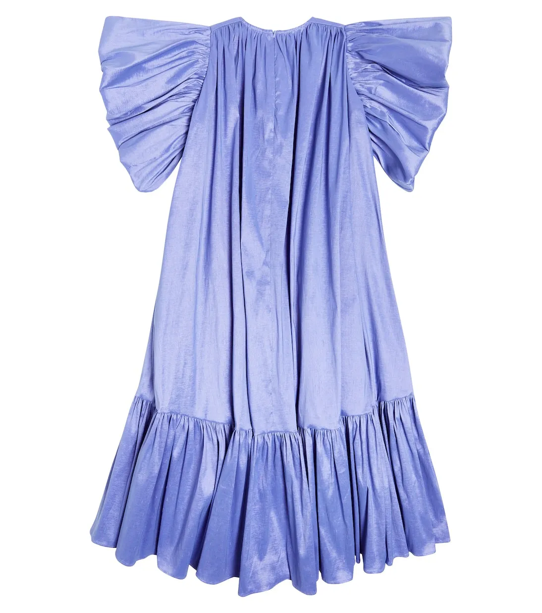 Caroline Bosmans Taffeta Ruffle Dress, Blue