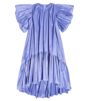 Caroline Bosmans Taffeta Ruffle Dress, Blue