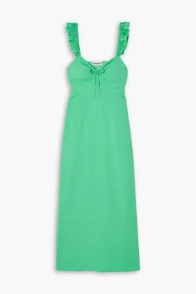 Cecile Woven Belted Ruffle Midi Dress RIXO, Jade