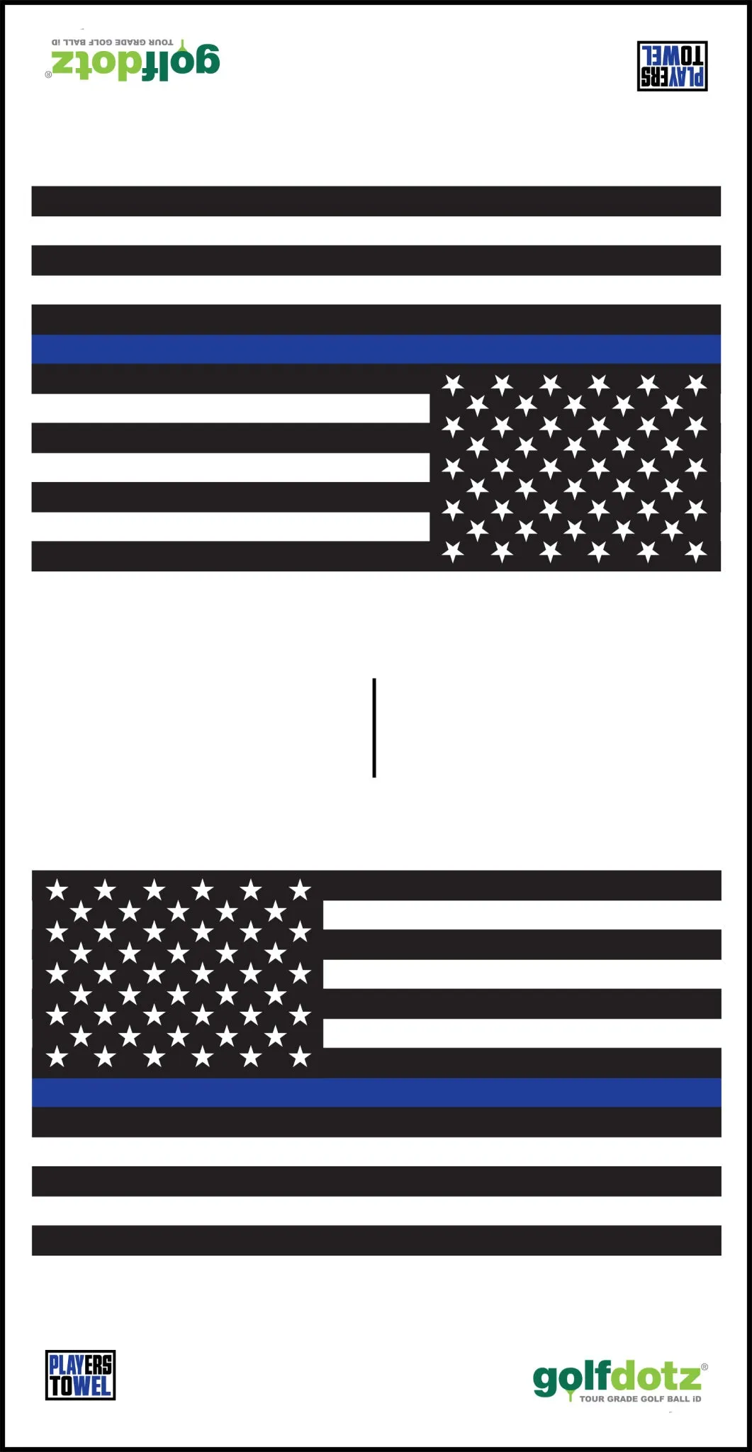 Custom Golfdotz Thin Blue Line Tour Towel 22" X 40"