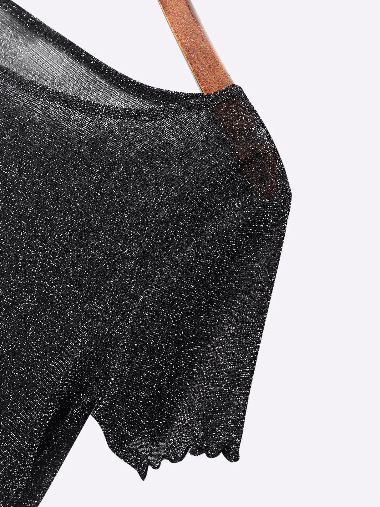 Custom Mesh Round-Neck Crop Top