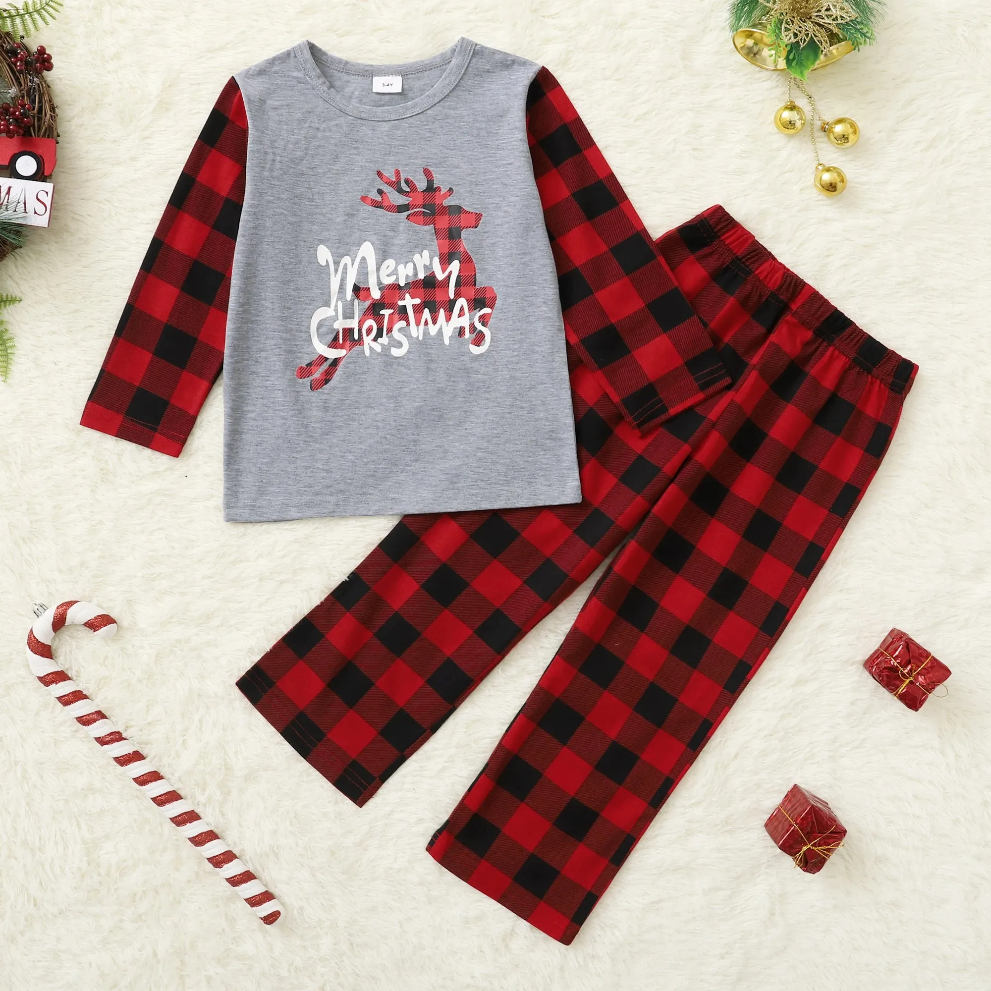 Custom Pajamas New Year Oversize Lovely Print Parent-Children Outfits Womens Sleepwear Family Matching Christmas Pajamas Catpapa