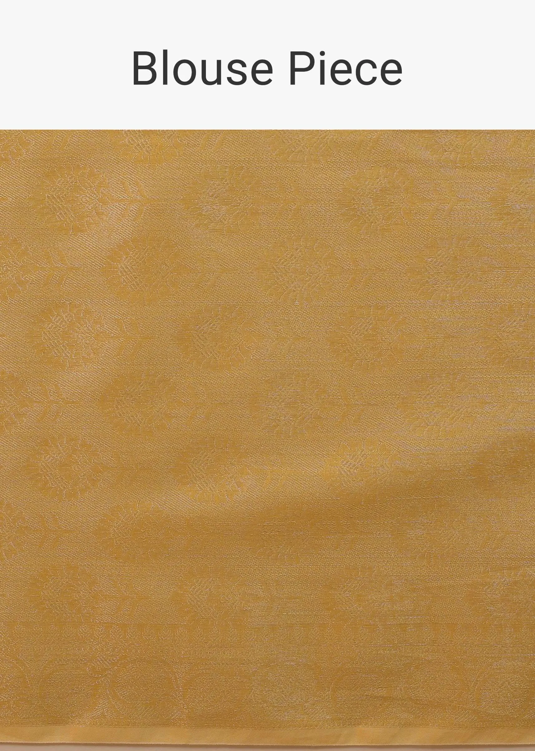 Daffodil Yellow Saree In Pure Handloom Cotton Woven In Banarasi Chanderi