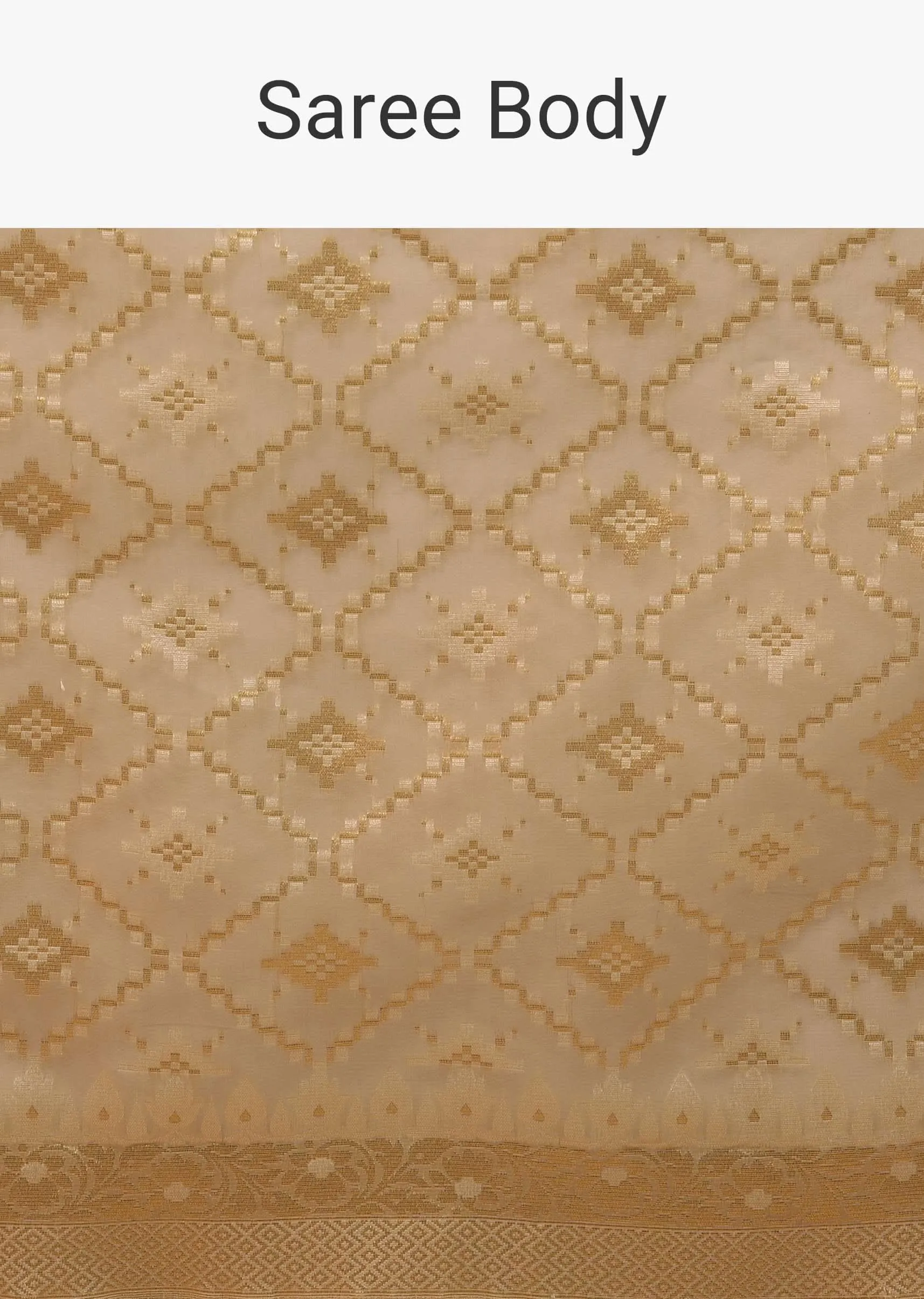 Daffodils Yellow Saree In Pure Handloom Cotton With Banarasi Chanderi Weave