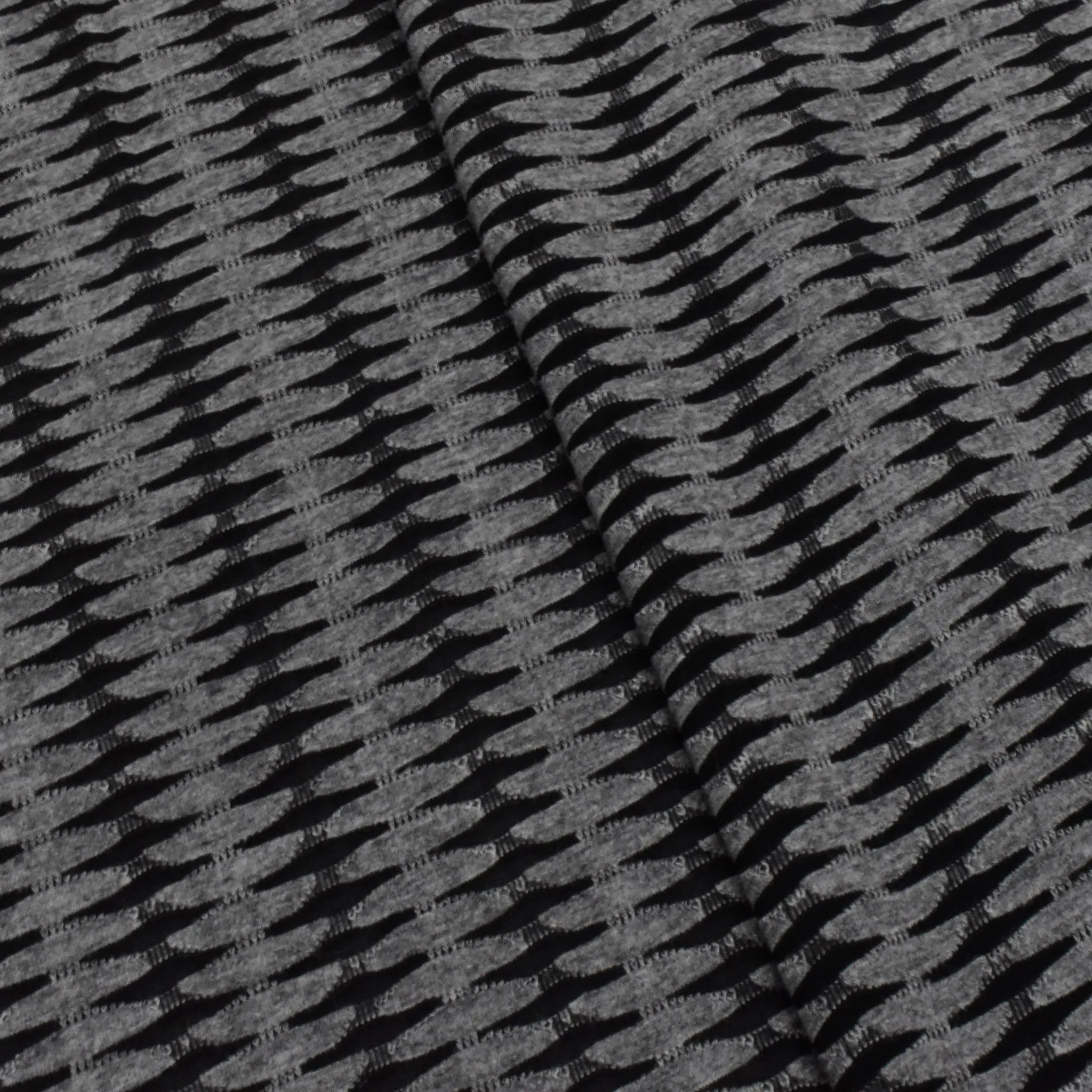 Dusty Gray-Black Abstract Jacquard Stretch Knit Fabric