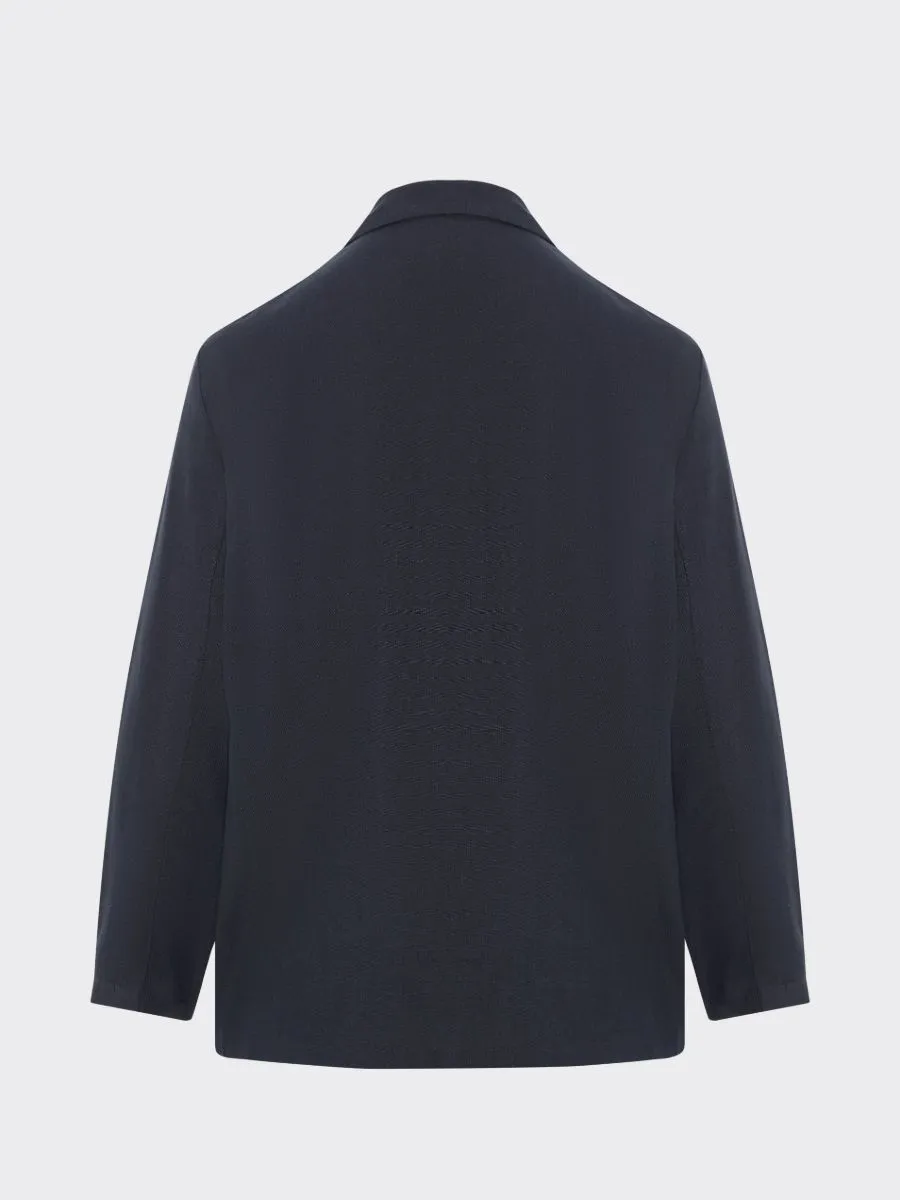 Ethically Made Navy Linen Suit With Trim