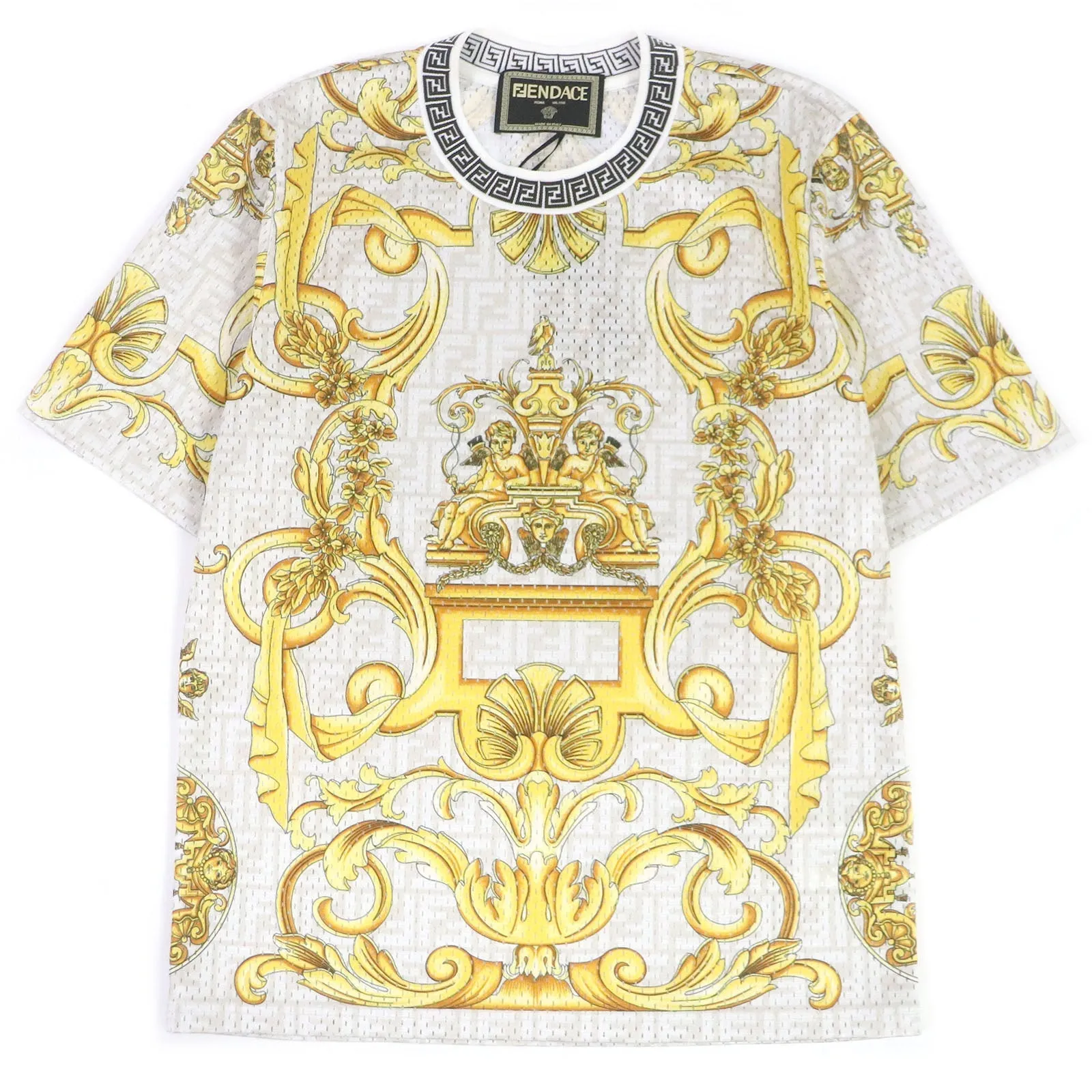 Fendi Versace FF Logo Mesh T-Shirt XS