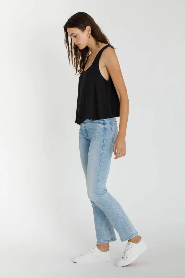 Flowy Cropped Tank in Black