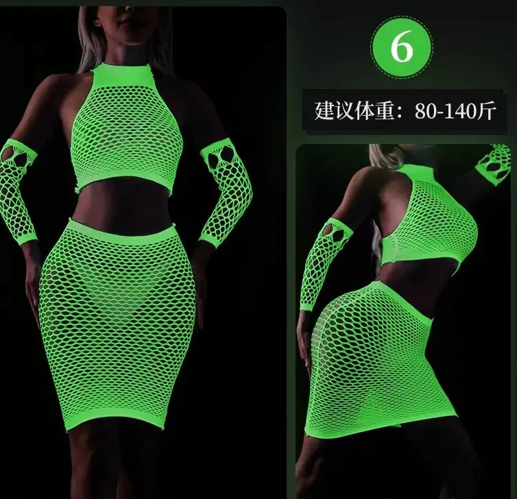 GlowMesh Lace Lingerie-Nightwear