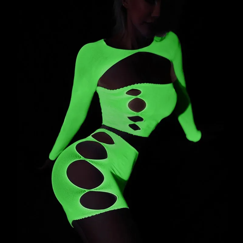 GlowMesh Lace Lingerie-Nightwear