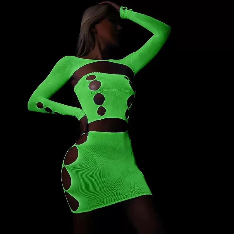 GlowMesh Lace Lingerie-Nightwear