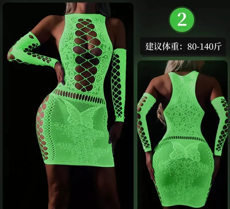GlowMesh Lace Lingerie-Nightwear