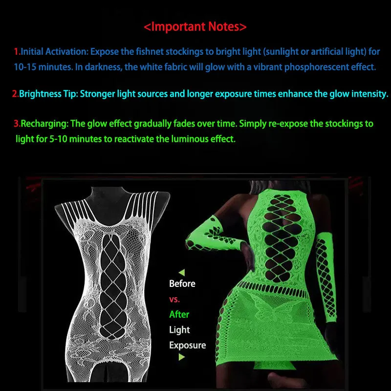 GlowMesh Lace Lingerie-Nightwear