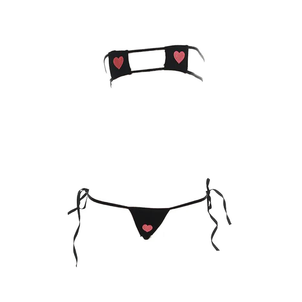 Hot Lingerie Micro Bikini Bra and Panty Anime Cosplay Set