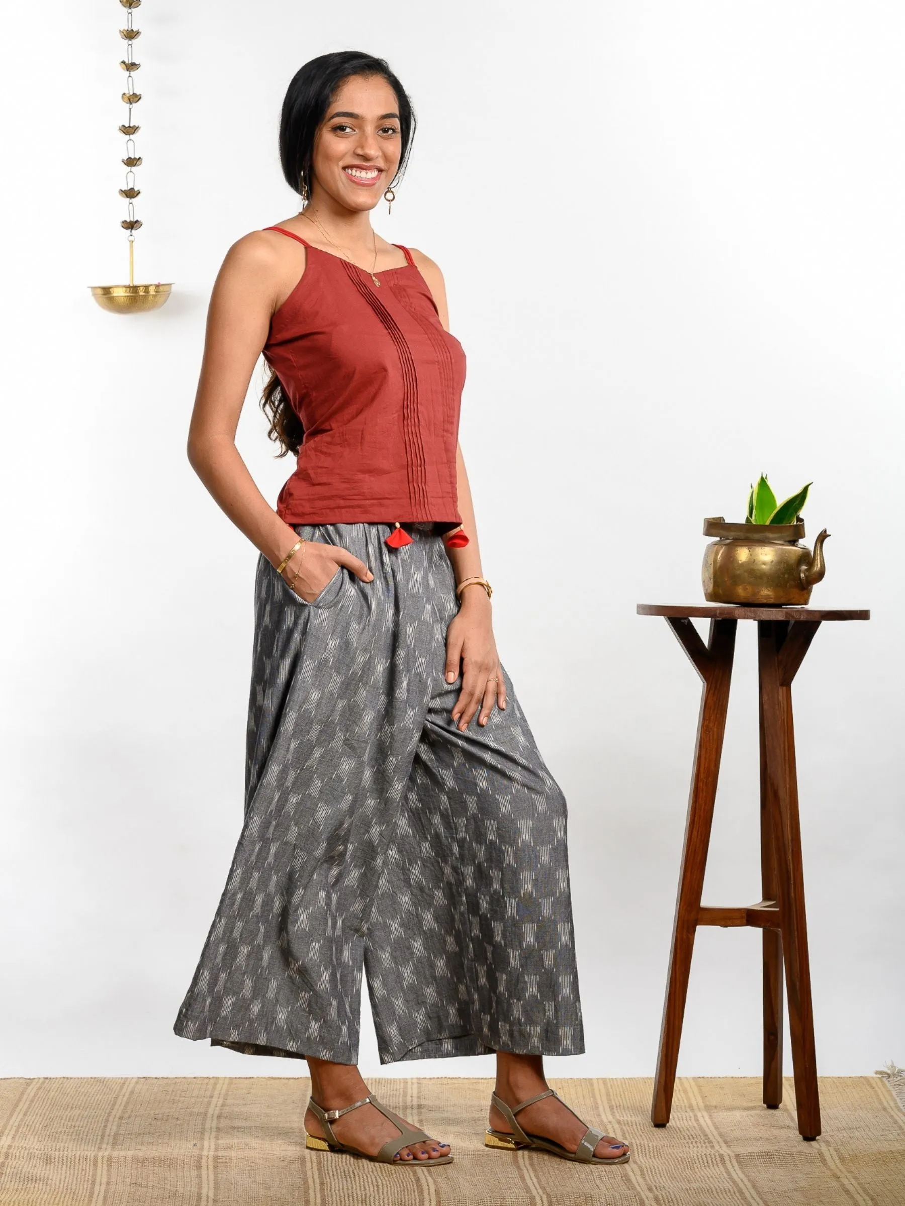 'Juniper' Handwoven Ikat Pure Cotton Culottes