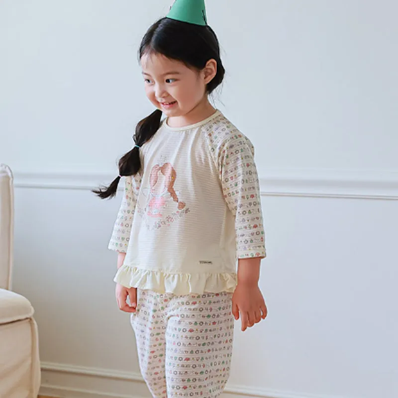 Kids Summer Short Shirt Cotton Cool Mesh Pajamas Set - Audrey