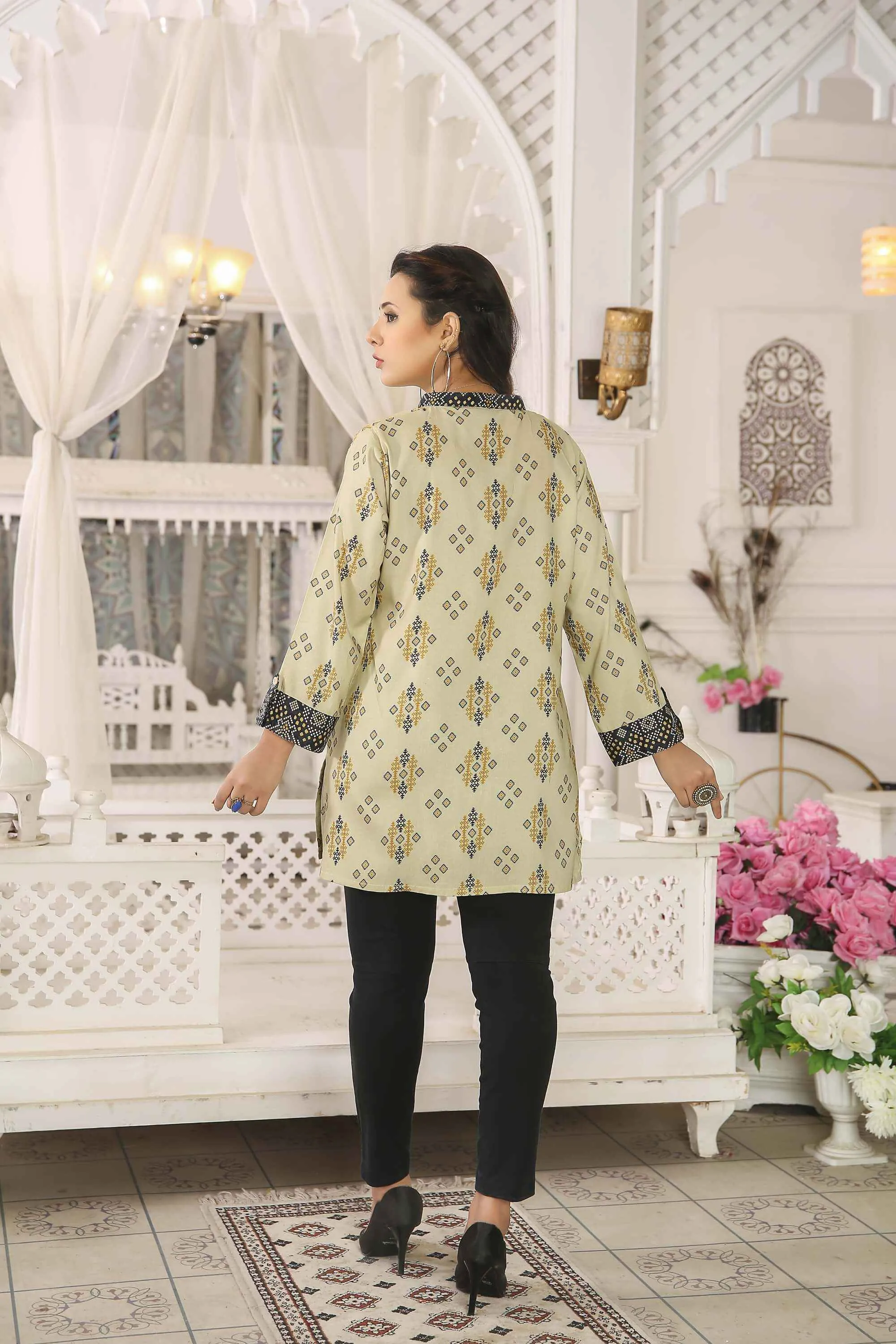 Kurtis for Women Linen Printed Short Style | Buy Online USA – IshDeena
