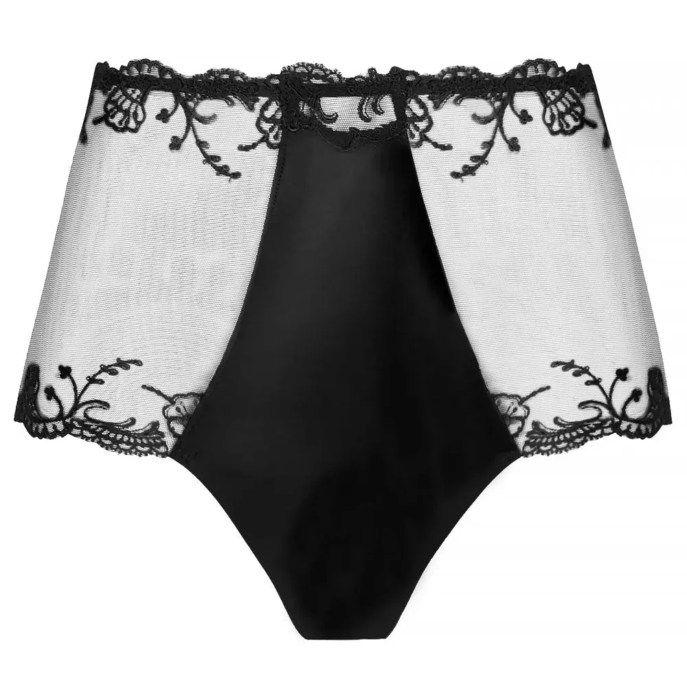 Lise Charmel 'Splendeur Soie' Black Silk High Waisted Shorty