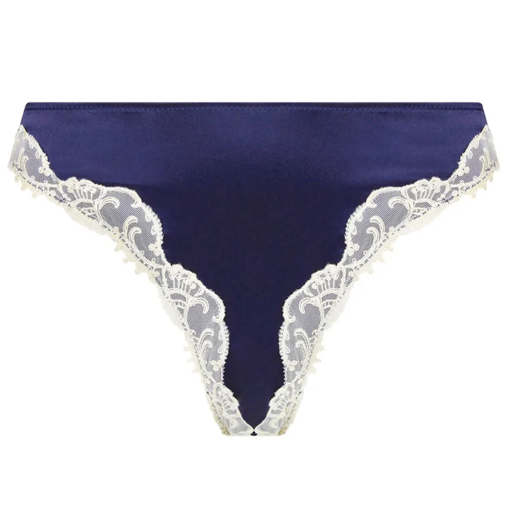 Lise Charmel 'Splendeur Soie' Navy Blue Silk Italian Brief