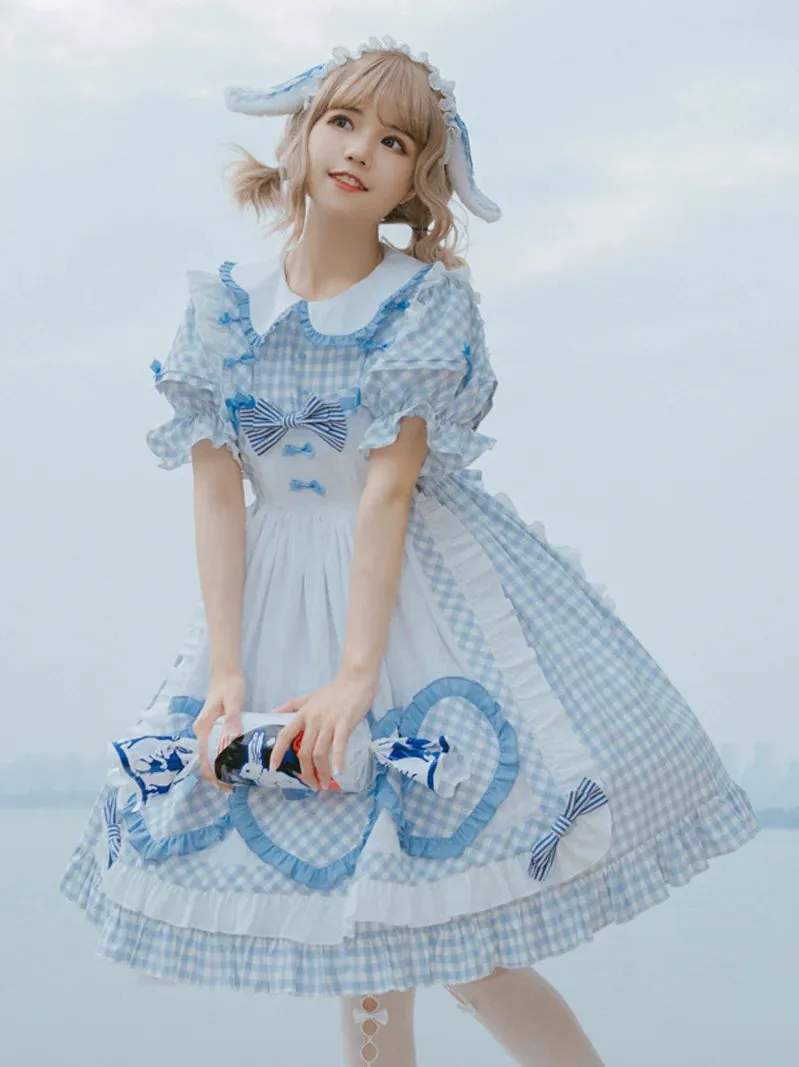 Lolita Ruffle Lovely Dress Blue