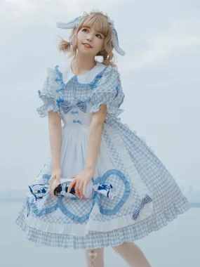 Lolita Ruffle Lovely Dress Blue