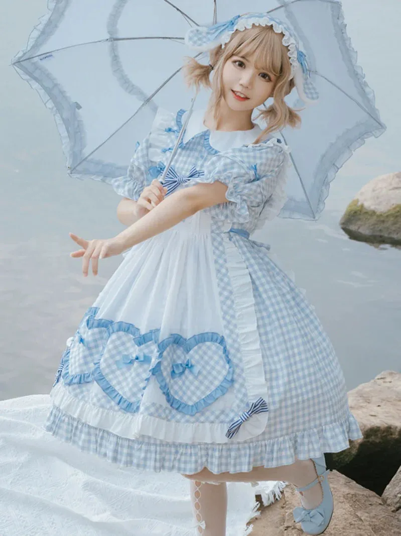 Lolita Ruffle Lovely Dress Blue