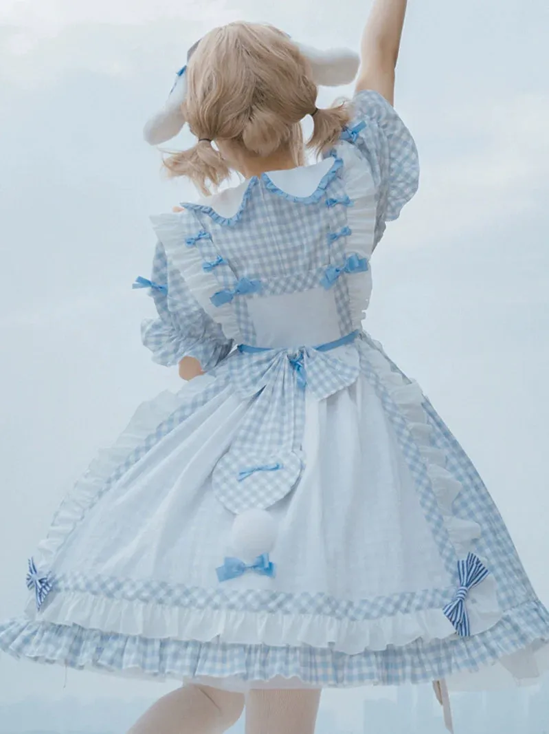 Lolita Ruffle Lovely Dress Blue