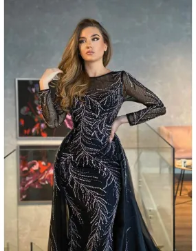 Luxury Evening Dress Flowy Black