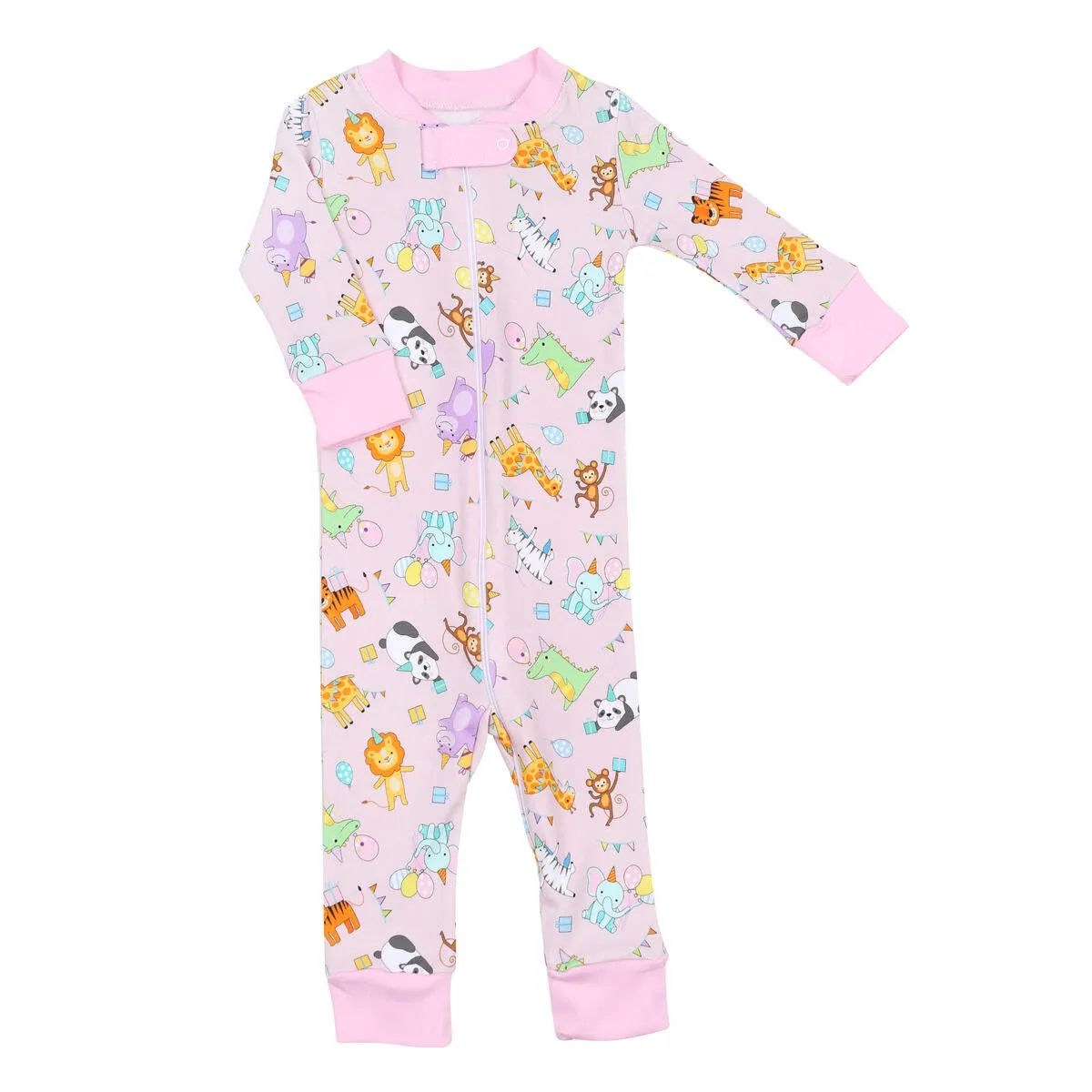 Magnolia Baby Girls Cake, Presents, Party Zipper Pajamas - Pink
