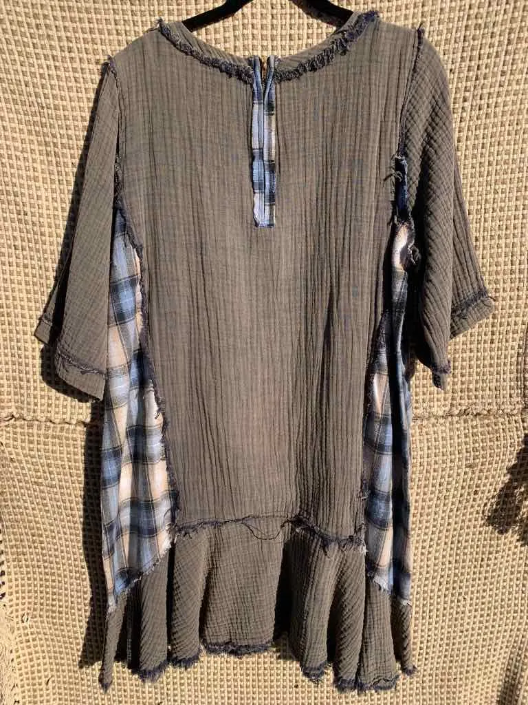 Peplum Plaid Dress
