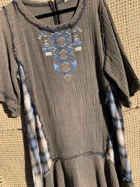 Peplum Plaid Dress