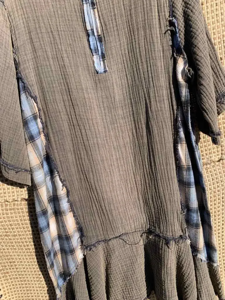 Peplum Plaid Dress