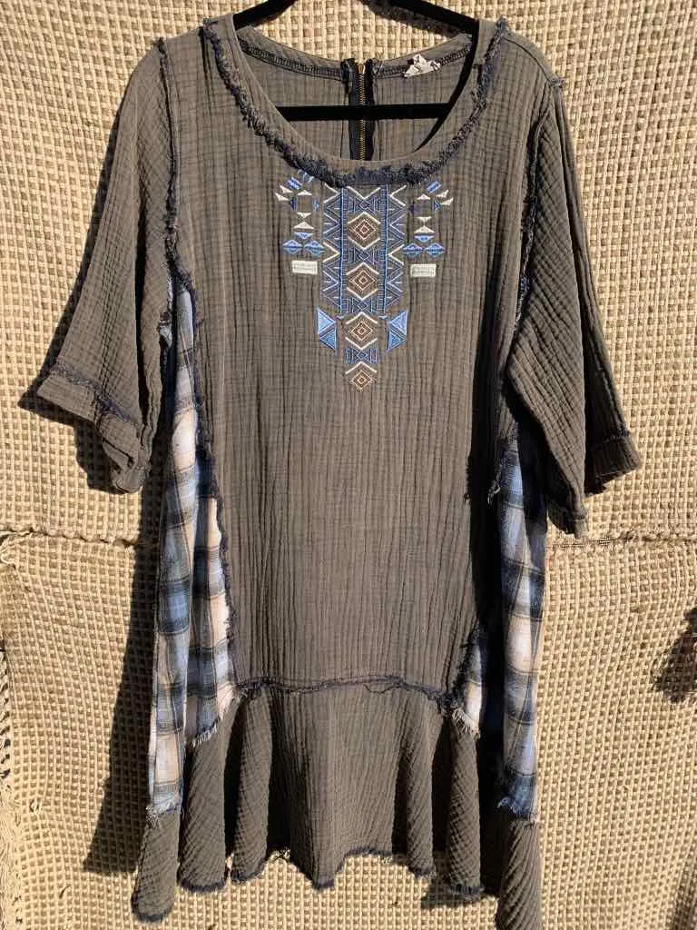 Peplum Plaid Dress