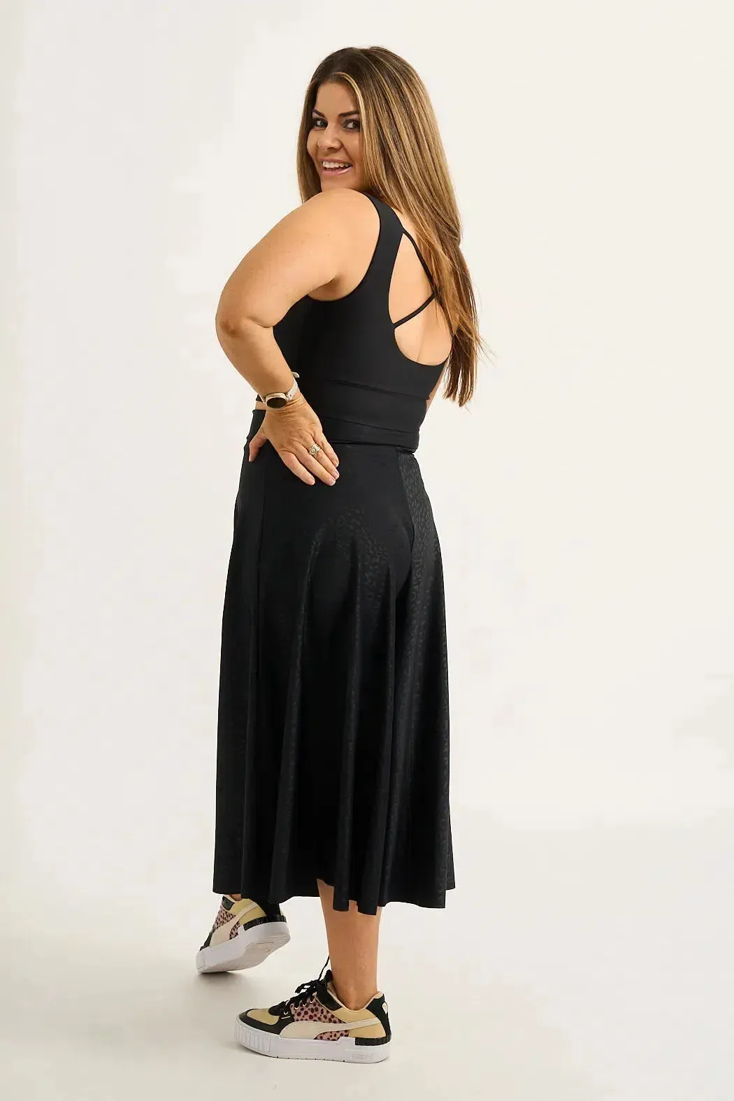 Silky Palazzo Culotte - Black Exotic Touch Jag