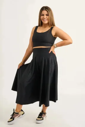 Silky Palazzo Culotte - Black Exotic Touch Jag