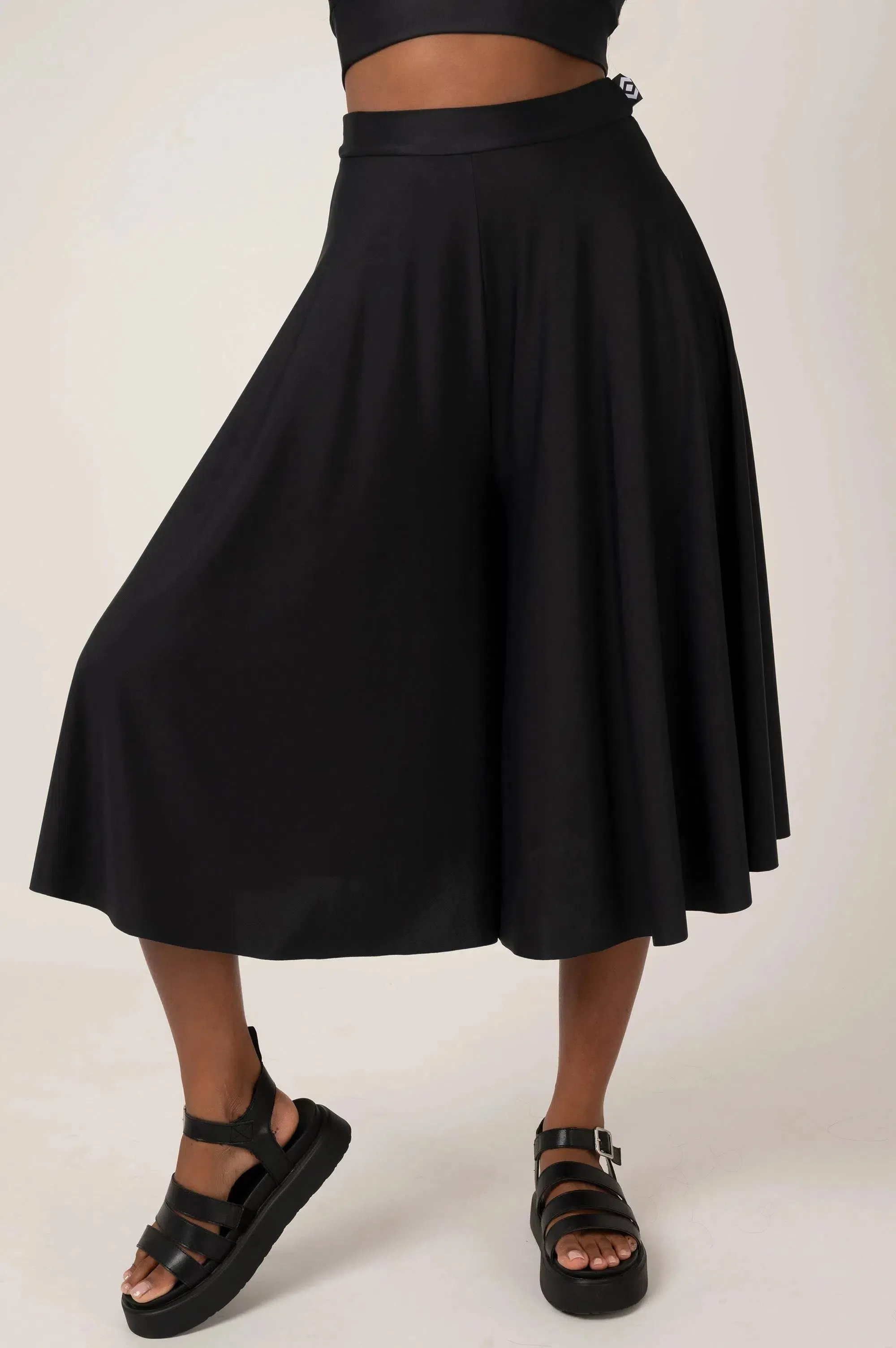Silky Palazzo Culotte - Black