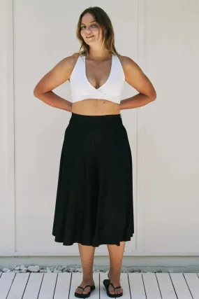 Silky Palazzo Culotte - Black