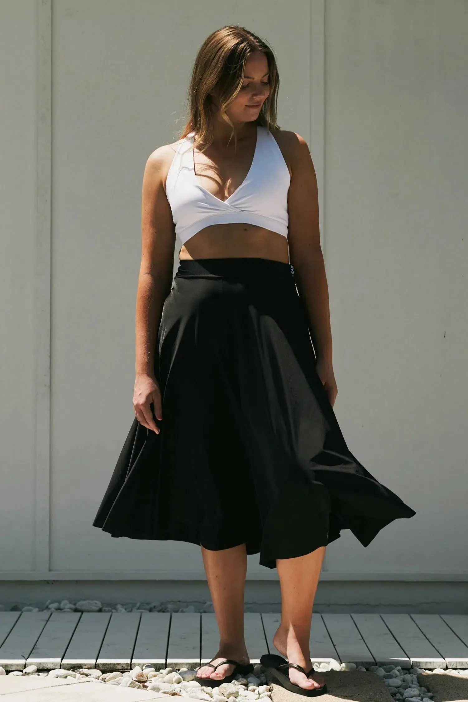 Silky Palazzo Culotte - Black