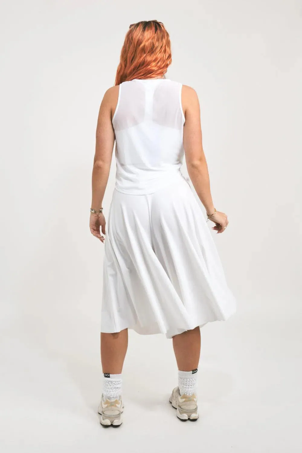 Silky Palazzo Culotte - White
