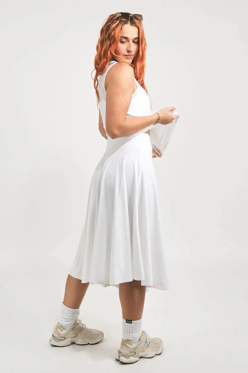 Silky Palazzo Culotte - White
