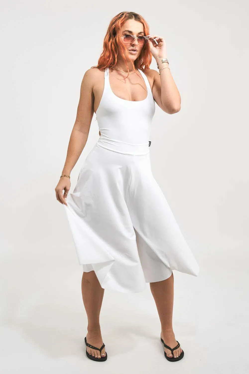 Silky Palazzo Culotte - White