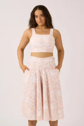Silky Palazzo Culotte With Pocket - Nude Tiki