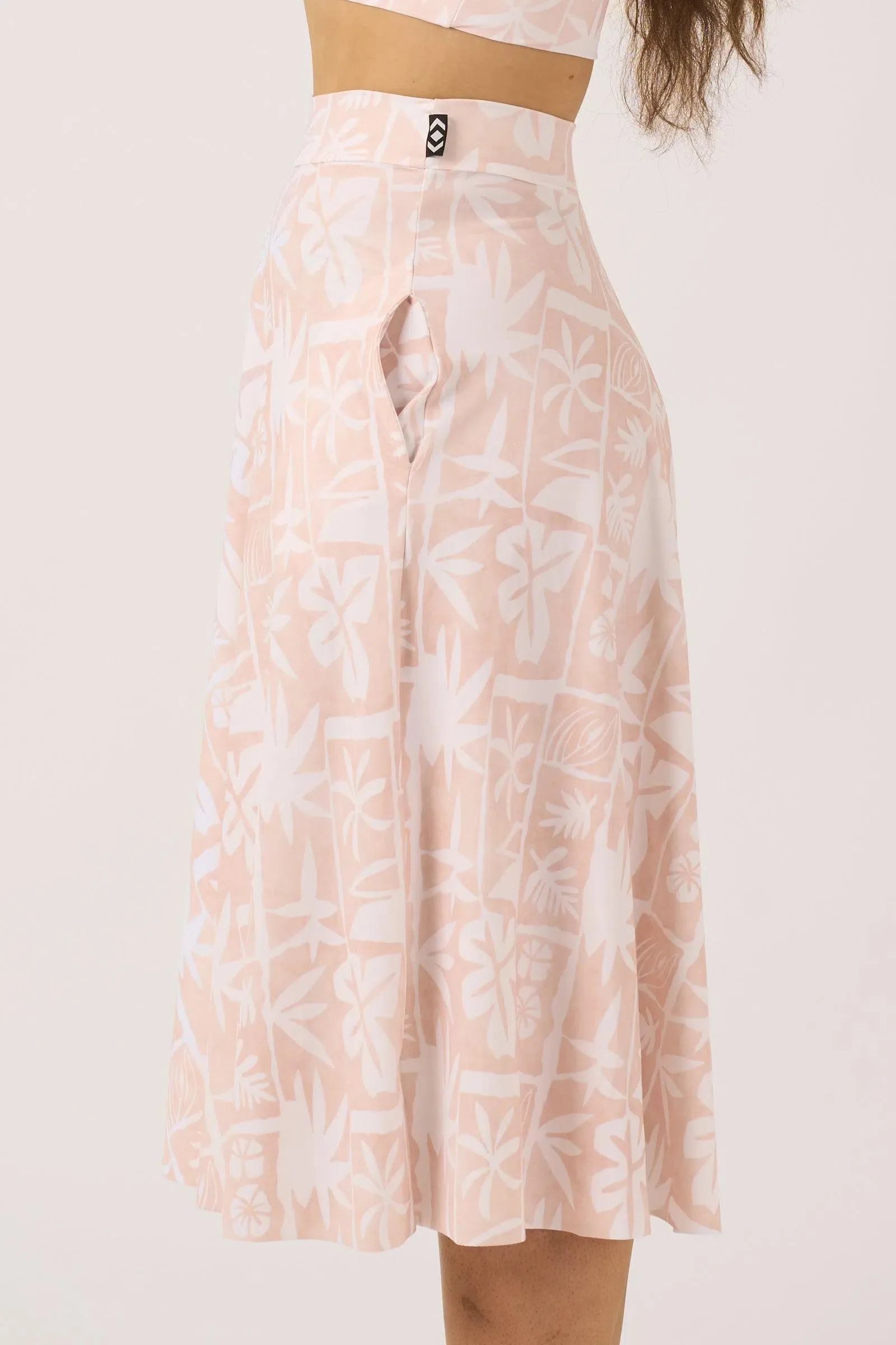 Silky Palazzo Culotte With Pocket - Nude Tiki