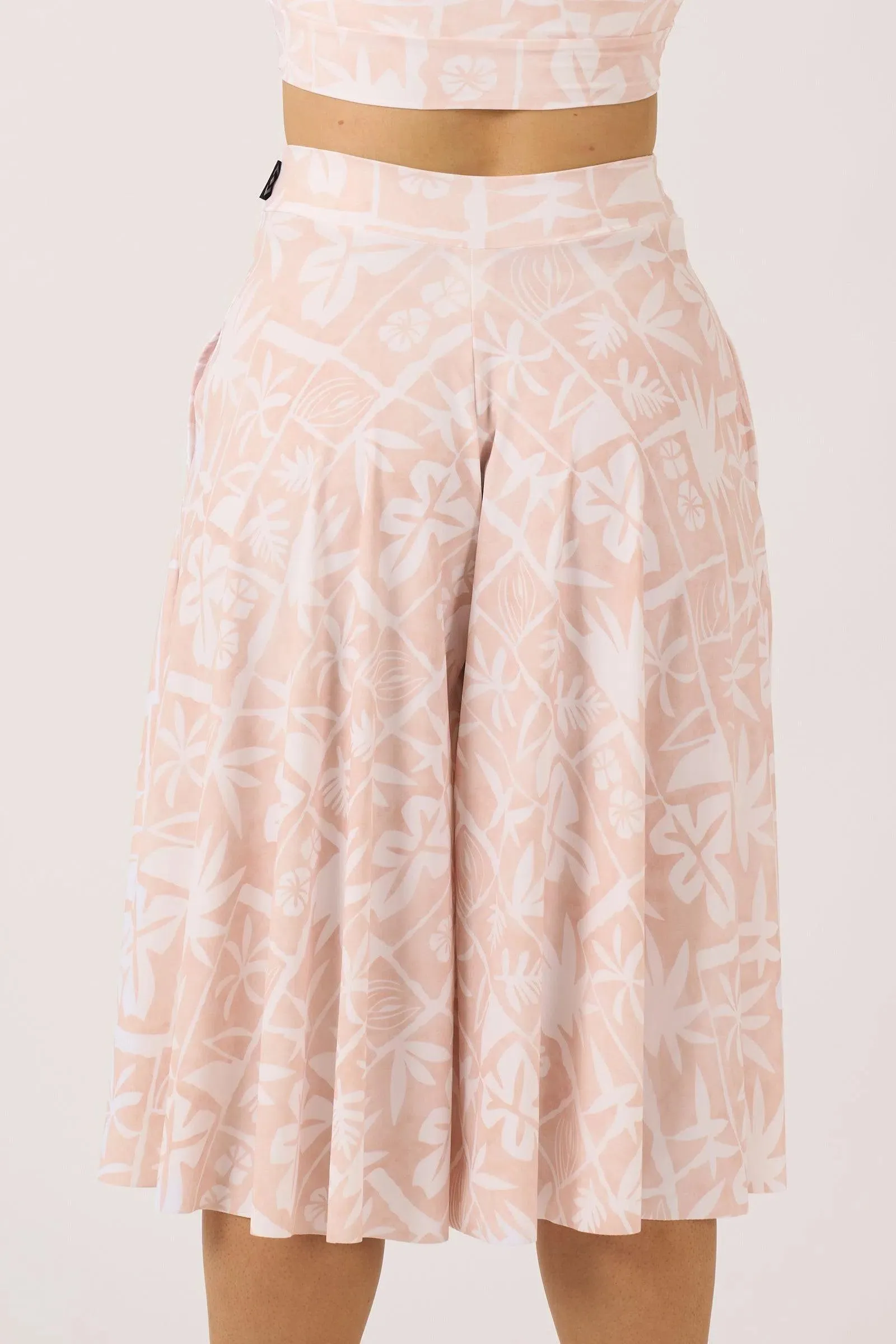 Silky Palazzo Culotte With Pocket - Nude Tiki