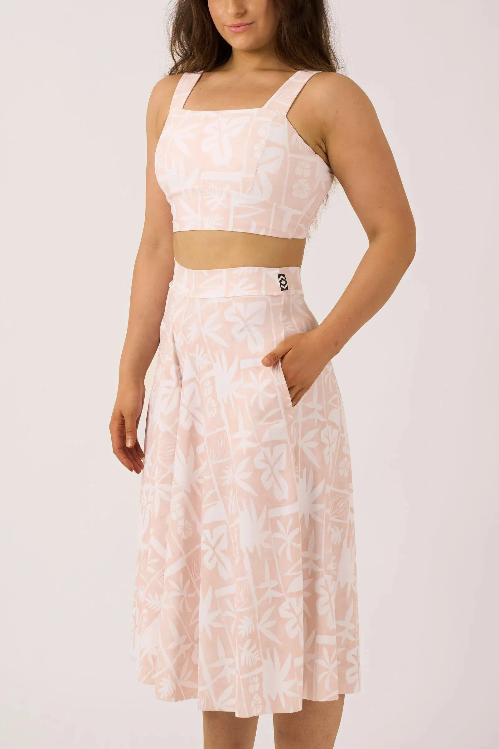 Silky Palazzo Culotte With Pocket - Nude Tiki